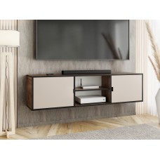 Atvērts TV galdiņš LUNO 3, Zelts craft/Kašmirs/Melns